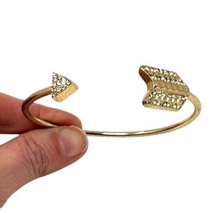 Gold‎ Arrow Bangle Bracelet with Rhinestones